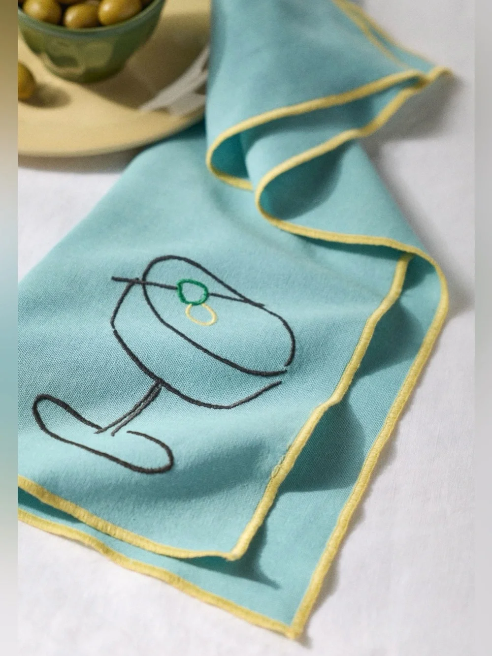 Anthropologie Phthalo Ruth Cotton Napkins, Set of 2, Sky